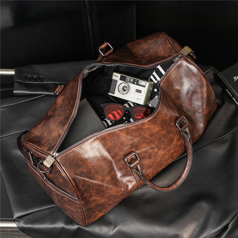 Large-Capacity Retro Travel Bag, Korean Version Men'S Bag Casual Handbag Fitness Bag Travel Bag Men'S Bag Trendy Bag