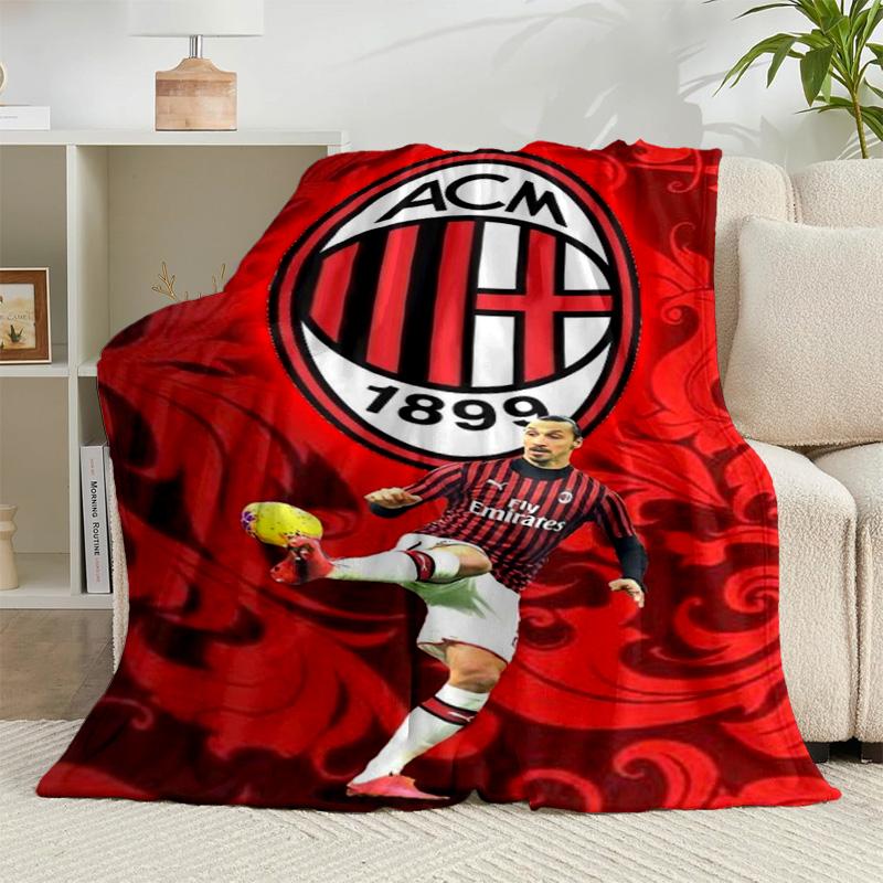 1PC Ac Football Club Flannel Blanket Gift, Suitable for Both Men And Women, Soft Ideal for Beds And Sofa, Birthday Or Christmas Gift