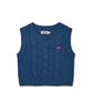 Kirsh Small Cherry Cable Crop Knit Vest [Indigo Blue]