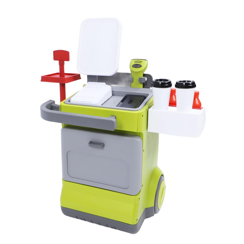 Pretend Play Cash Register Toy Set Educational Interactive Calculator Coffee Machine Refrigerator