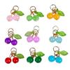 Cute Red Glass Cherry Charms Fruit Pendants with Loop for DIY Jewelry Making Necklace Earring Keychain Craft Supplies