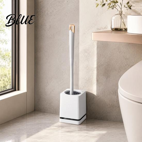 Wall Mounted Toilet And No-touch Sanitary with Scrubber Brush Brush Hole-Free Design Drainage Base High-Density Bristles Non-Slip Handle Hygienic