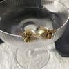 New Arrival Stud Earrings Fashion Animal Metal Women Trendy Bees Pearl Double-sided Two-wear Earrings Light Luxury Jewelry