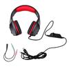 Wired Gaming Headset with RGB Lights 40mm Speakers Over Ear Headphones for PC Desktop Computer Laptops Black Red with 1