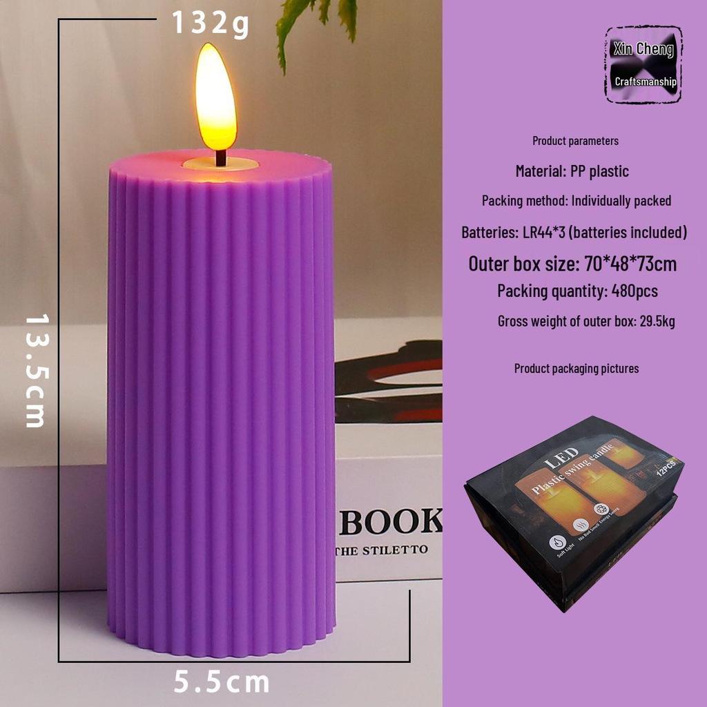 LED Cylinder Candle for Photography Props & Indoor Decor Gifts