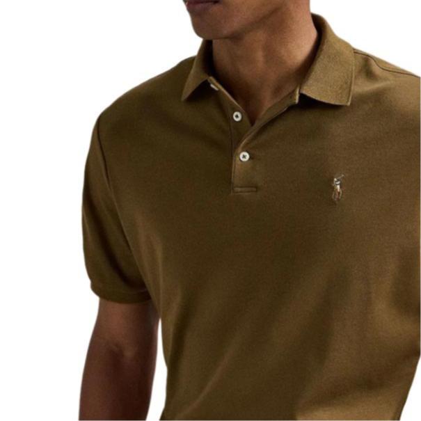 Polo Ralph Lauren Logo Slim Fit Short Sleeve Polo Shirt Men Tops Brown 710704319-172