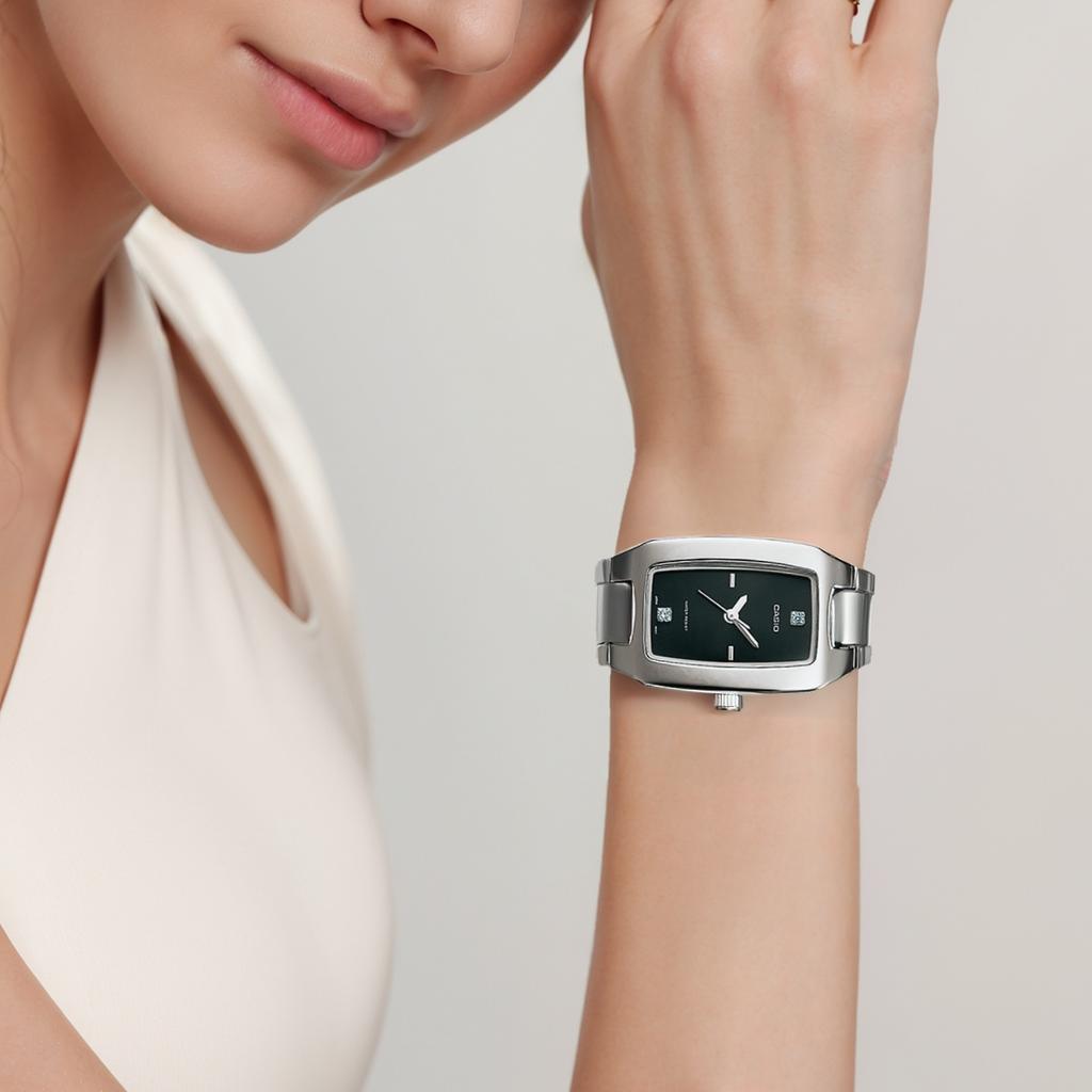 CASIO STANDARD Quartz Movement Stainless Steel Strap Watch Women's Watch Black Dial LTP-1165A-1C2