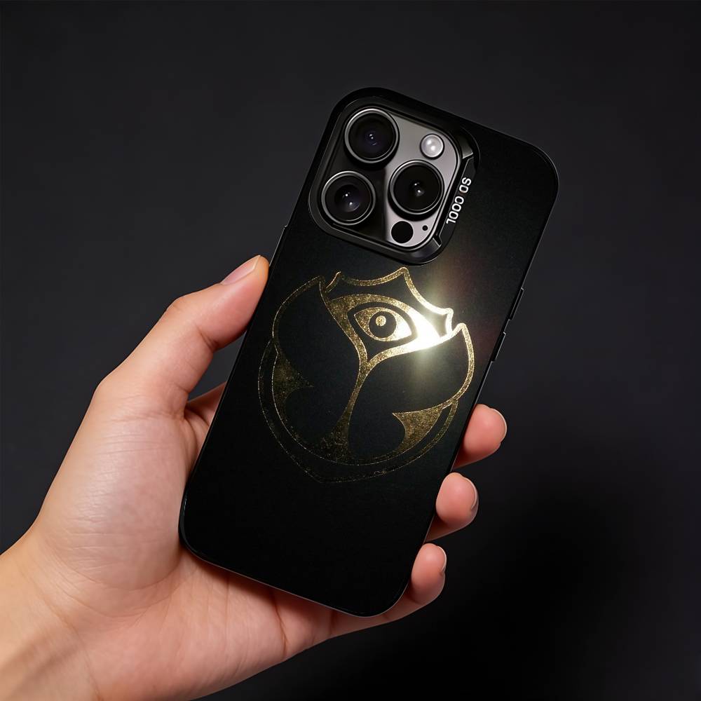 T-Tomorrowland Phone Case For iPhone17, 16,15,14,13,12 Pro Max Black Candy Matte Shockproof Cover