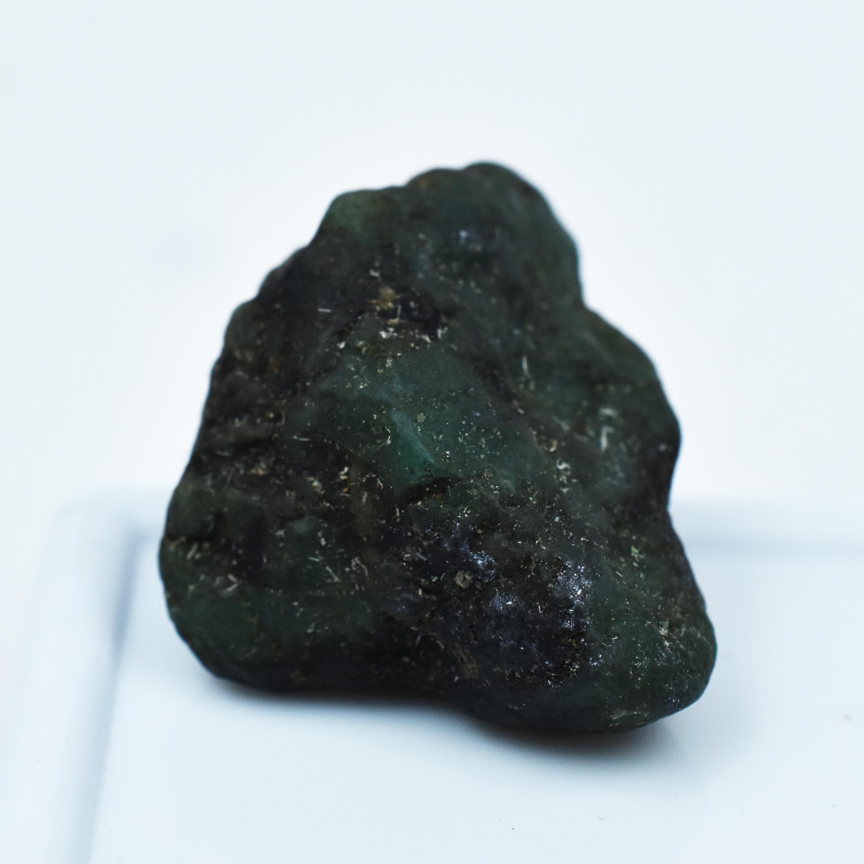 

Uncut Raw Rough 38.00 Ct Natural CERTIFIED Green Emerald Loose Gemstone AR-3154-R 24.8 mm approx зелений