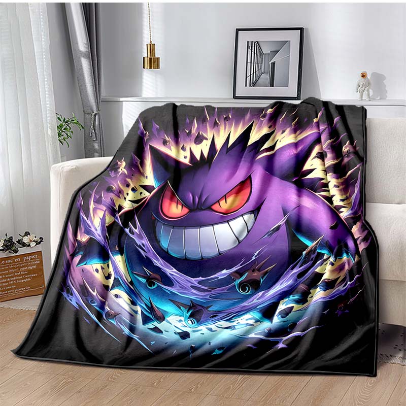 P-Pokemon G-Gengar Print Blanket Warm Soft and Comfortable Home Travel Blanket Sofa Bedding Camping RV Blanket Luxury Gift