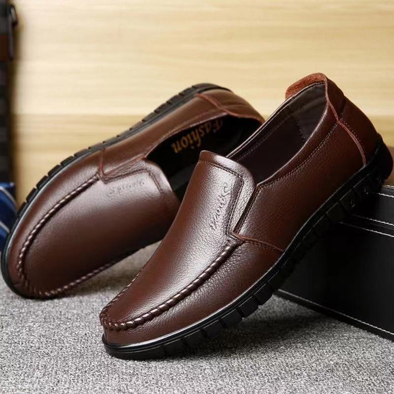 Leather Shoes Men's Genuine Leather Summer Breathable Soft Sole Business Casual Shoes Men's Shoes