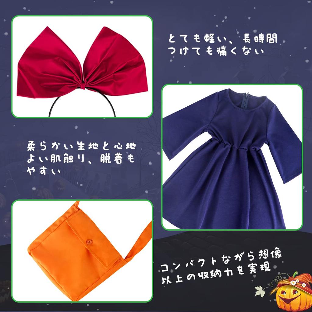 Delivery Service Kiki Cosplay Halloween Kids Costume One Piece Headband Shoulder Bag Set Delivery Service Kids Cosplay Party Christmas Costume