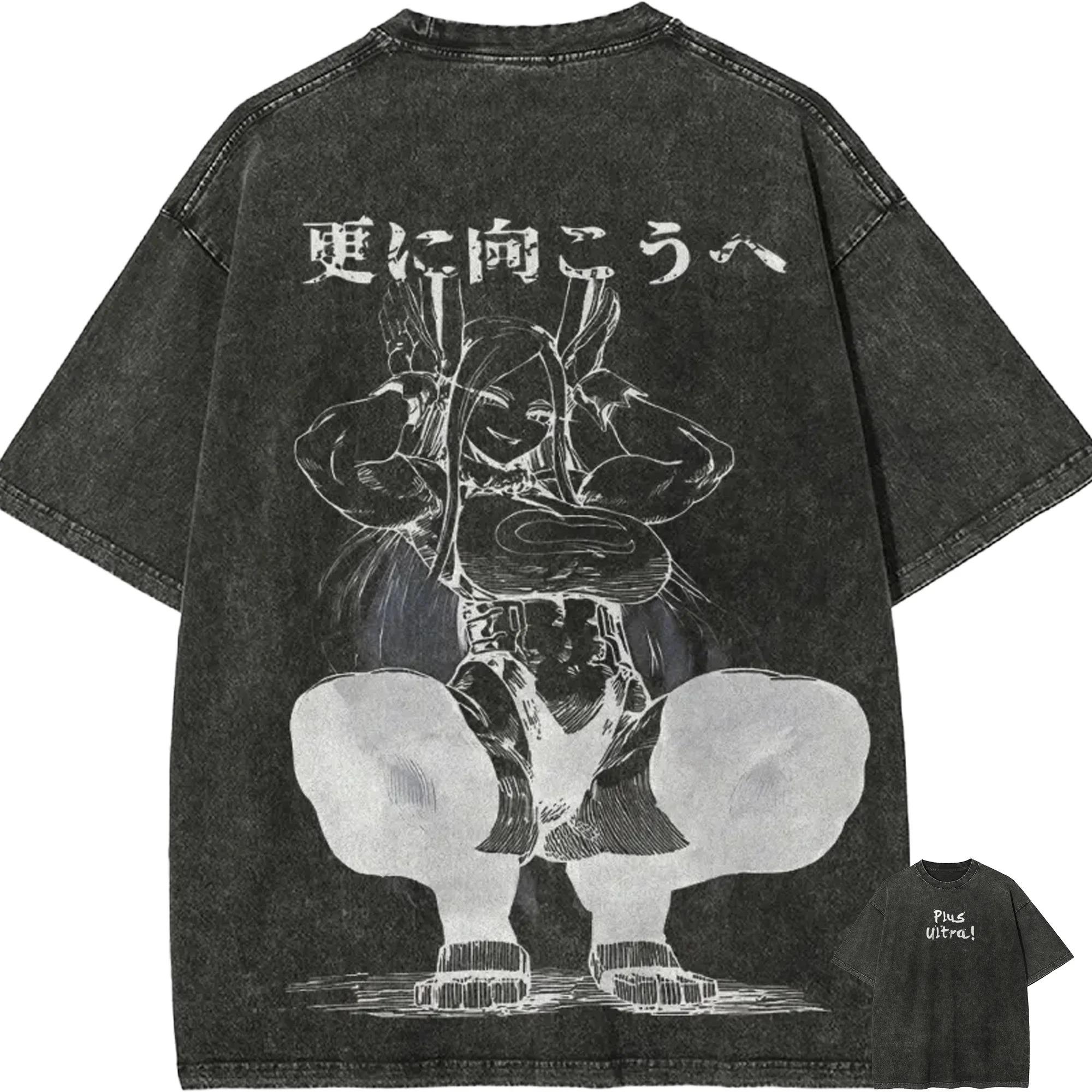 

Мужская футболка Мирко Моя геройская академия Кислотная стирка Оверсайз Аниме Кролик-герой Графика Хлопок Уличная одежда Плюс Ультра Манга Винтажная футболка Топ L