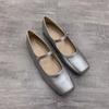 Fashion Flat Shoes for Women 2025 Spring and Autumn New Mary Jane Square Toe Women's Red Plus Size Women's Shoes 41-43 Zapatillas Mujer