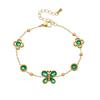 Niche Luxury Sweet Floral Butterfly Diamond Charm Gold-Plated Bracelet