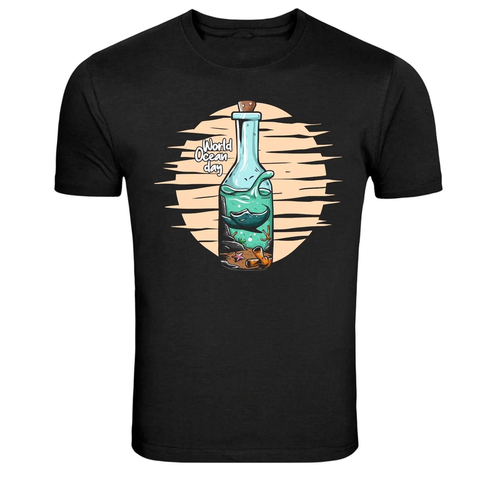 World Ocean Day Message In Bottle Graphic T-Shirt 2XL