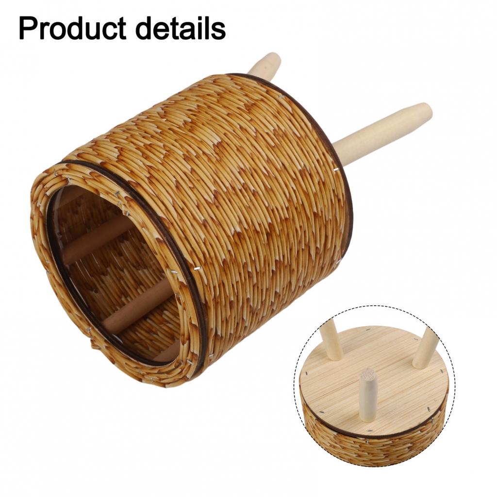 Desktop Plant Storage Indoor Rattan Flower Stand Triangular Bracket