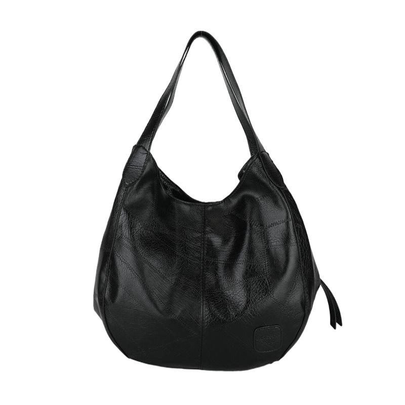 2026 European & American Retro Soft Leather Large-Capacity Tote Handbag