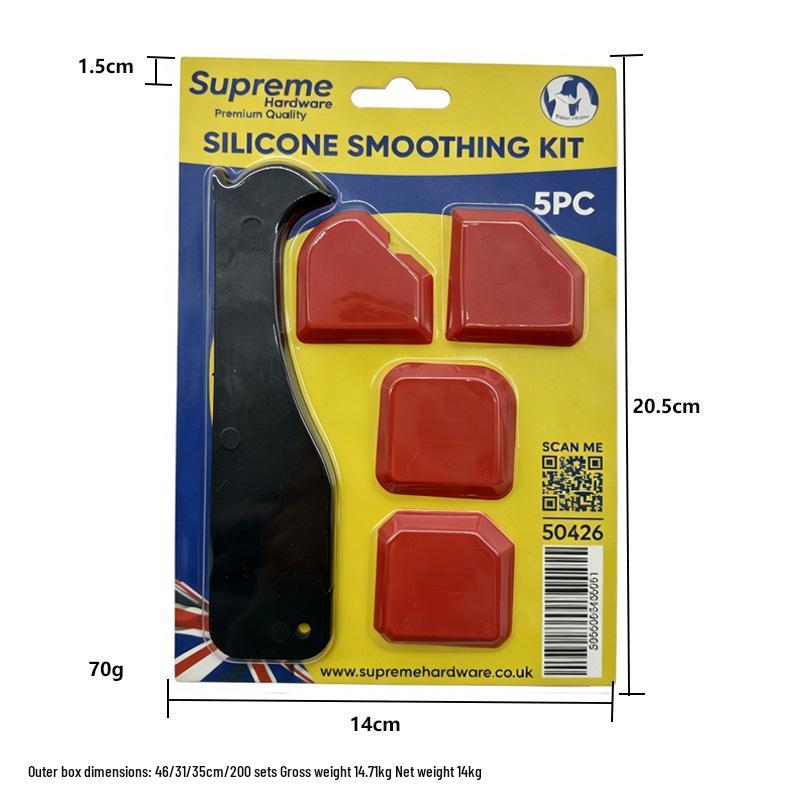 4-Piece Silicone Sealant & Caulking Tool Set - Cleaner, Finisher, & Corner Scraper