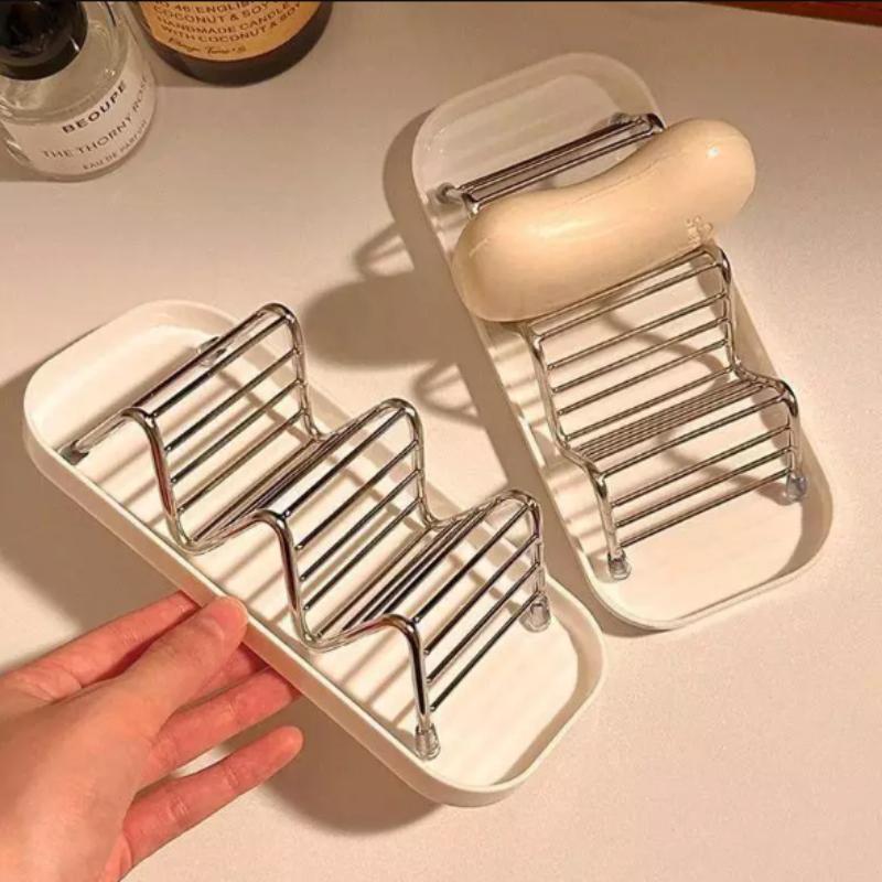 Stainless Steel Soap Rack Multi-Soap Storage With Drainage Tray Waterproof Rust-Resistant Easy