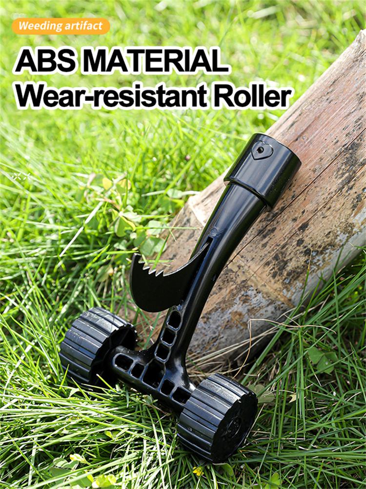 Rolling Weeder Head,Rolling Weed Remover With Stand-Up Root Extractor Clamp,Weeding Head Grass Remover Tool Attachment No Handle