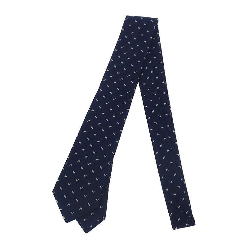 

HERMES H153821T-07 галстук Темно-синий/Морской шелк мужской