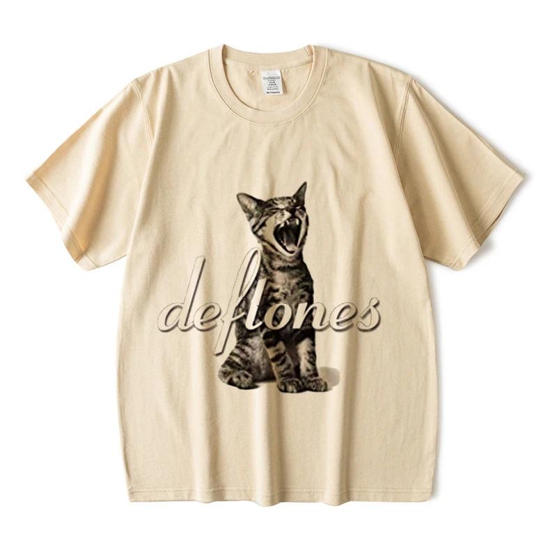 Top Style Noble Cat Love Music T-shirt Cute Cat Print Short Sleeve T-shirt Men's Harajuku Fashion Couple Loose Street Style Y2K