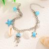 Ocean-Inspired Anklet Jellyfish Turtle Shell Starfish Charms Anklet Alloy Waterproof Adjustable Length Elegant Beach Accessory