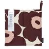 Marimekko Pieni Unikko Pot Holder (Burgundy X Cotton) 071765 832, Fall/Winter 2022, Trivet/Potholder, Floral Print, Kitchen Accessories, Nordic Style,