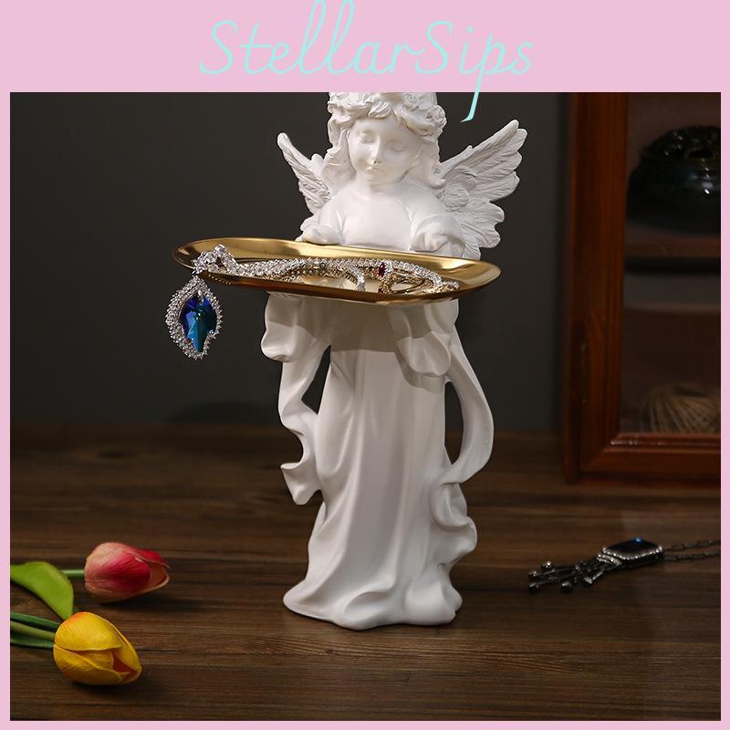 Europäisches Engel Tablett Harzhandwerk Schlüsselorganisator Schmuckhalter Für Heimaccessoires