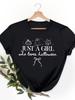 Unisex Halloween Tshirt Just A Girl Who Loves Halloween Graphic Tee Crew Neck Pumpkin Ghost Letter Print Casual Holiday Top