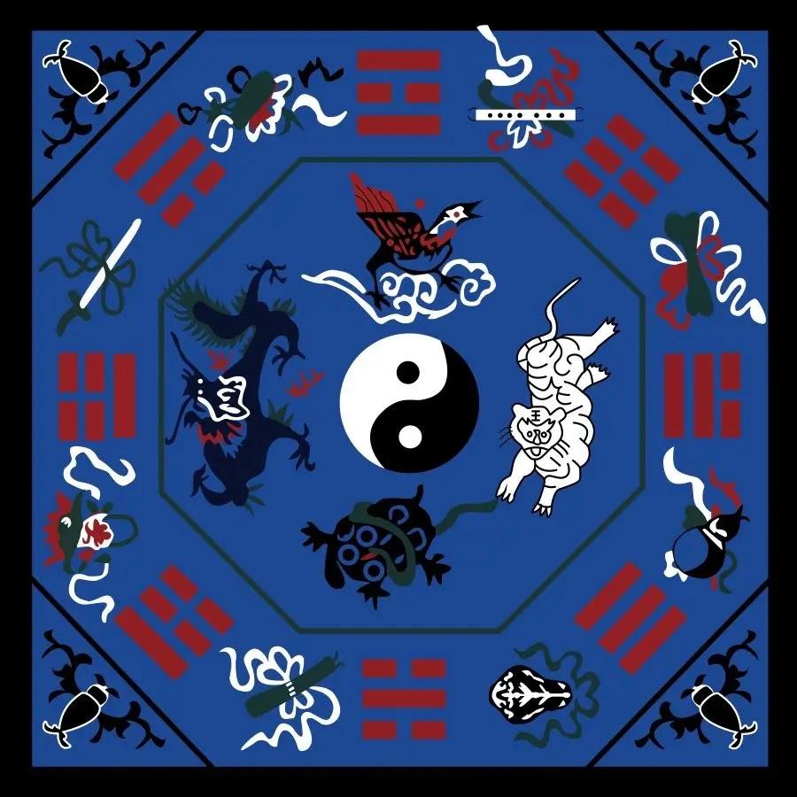 Taoistisches Tai Chi Bagua Teppich Meditationskissen Zen Matte Gang Decke Anti-Rutsch Chinesisches Wohnzimmer Übung 60X60cm
