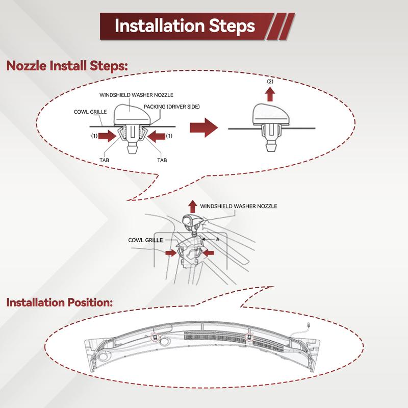 2Pcs Car Front Windshield Wiper Washer Jet Water Fluid Nozzle 8523532120 8503532140 For Toyota Celica 6 MR2 Tacoma Yaris XP10