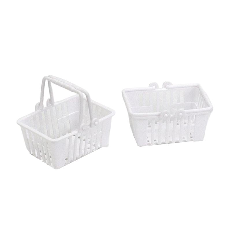 10Pcs Mini Shopping Baskets Pretend Play Toys Simulation Shopping Basket Plastic Miniature Decor Dollhouse Accessories
