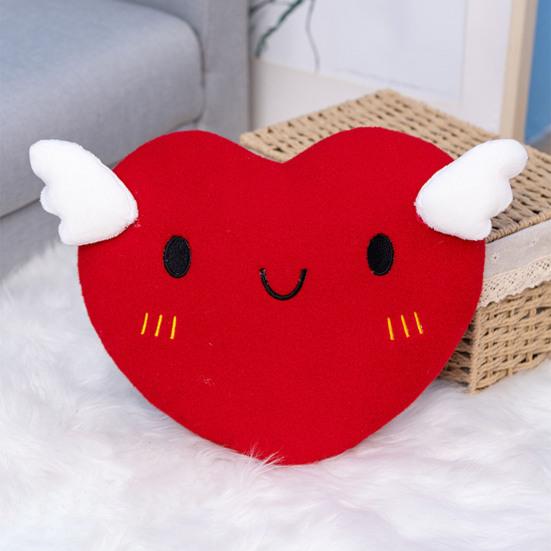 35cm Stuffed Heart Pillow Cute Cartoon Love Heart Doll Plushie Back Cushion