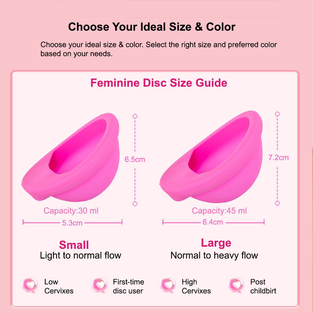 Menstrual Cup Menstrual Disc Reusable Period Cup Made for Comfortable Leak-Free Protection Up to 12 Hours