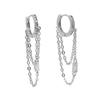 Women New Arrived Elegance Jewelry Long Double Tassel Chain Romantic Party Gift Hoop Tassel Earring