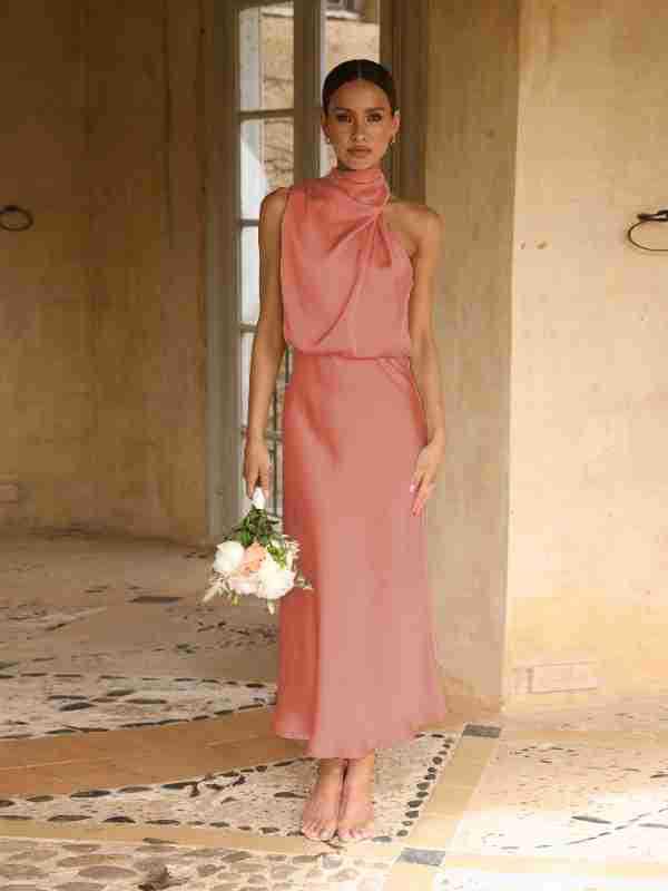 Elegant Satin Sleeveless Dress: High-End Spring/Summer Collection