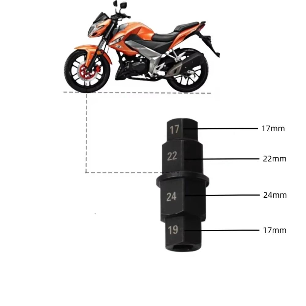 Hochleistungs-Radabzieher 17/19/22/24mm Stecknüsse Achsschenkelwerkzeug Motorrad Vorderachse