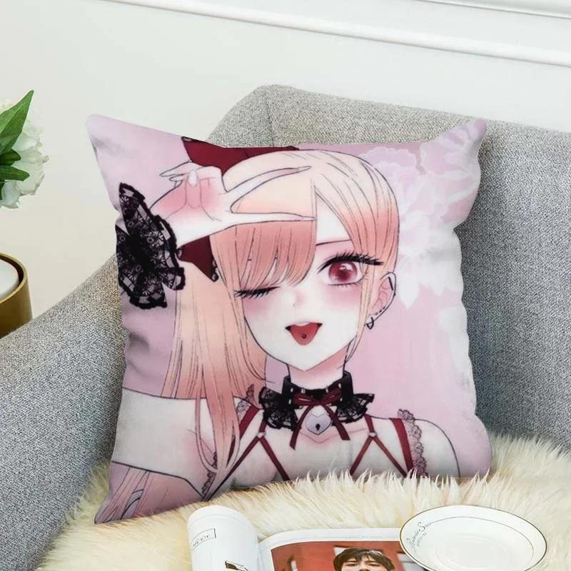 Pilow Cases Kitagawa Marin Couple Pillow Pillowcases 50X50 Decorative Pillows For Sofa Car Decoration Cushion Cover Luxury Anime