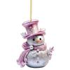 Flat Printing Hanging Pendants Pink Snowman Xmas Tree Ornament  Party Supplies