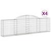 VidaXL Curved Gabion Baskets 4 Pcs 300x30x80/100 Cm Galvanized Iron, Gabion, Gabion Cage, Gabion Wall Basket, Wall 3146505