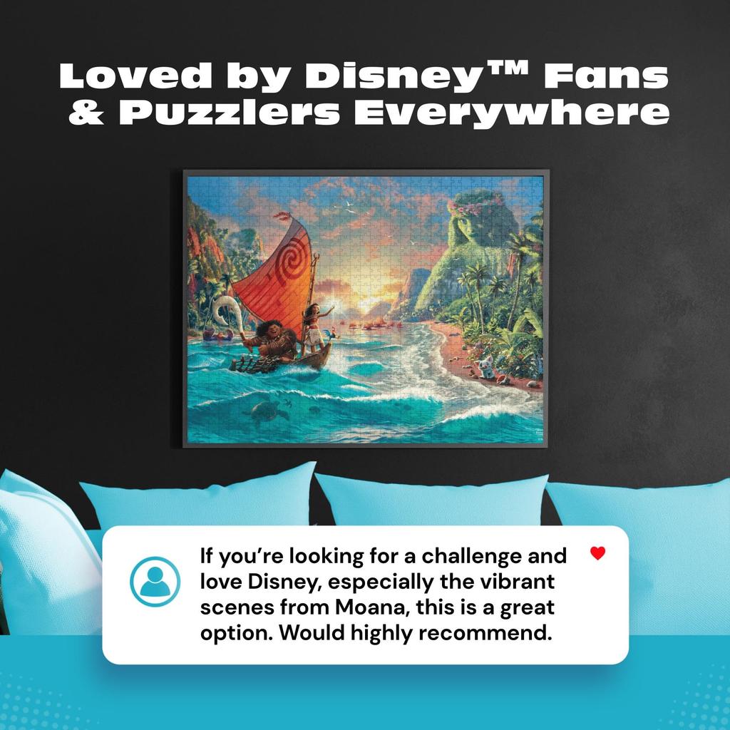 Ceaco Thomas Kinkade Disney Dreams Moana Pussel för Vuxna Levande Thomas Kinkade Konst Premium Disney Pussel för Samlare - - Disneys -