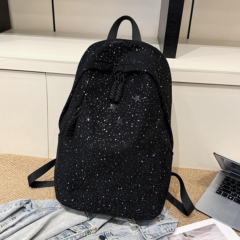 

High-value versatile fashion backpack women s new junior high school high school student schoolbag large-capacity backpack чёрный