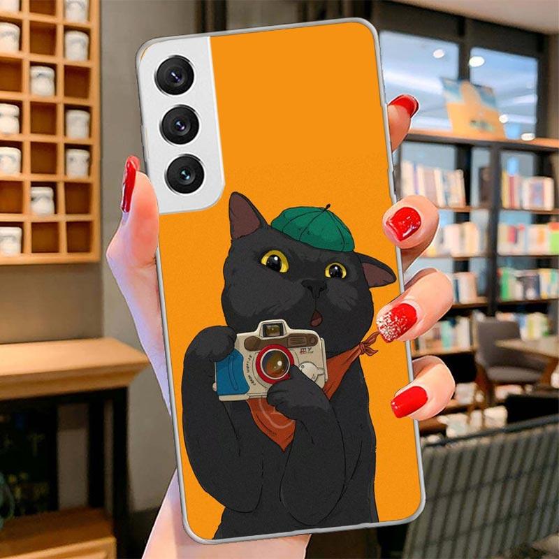 Cute Cartoon Lucky Cats Cover Phone Case For Samsung Galaxy S26 S25 Edge S24 Ultra S23 S22 Plus S21 S20 FE Soft Fundas Shell Gal