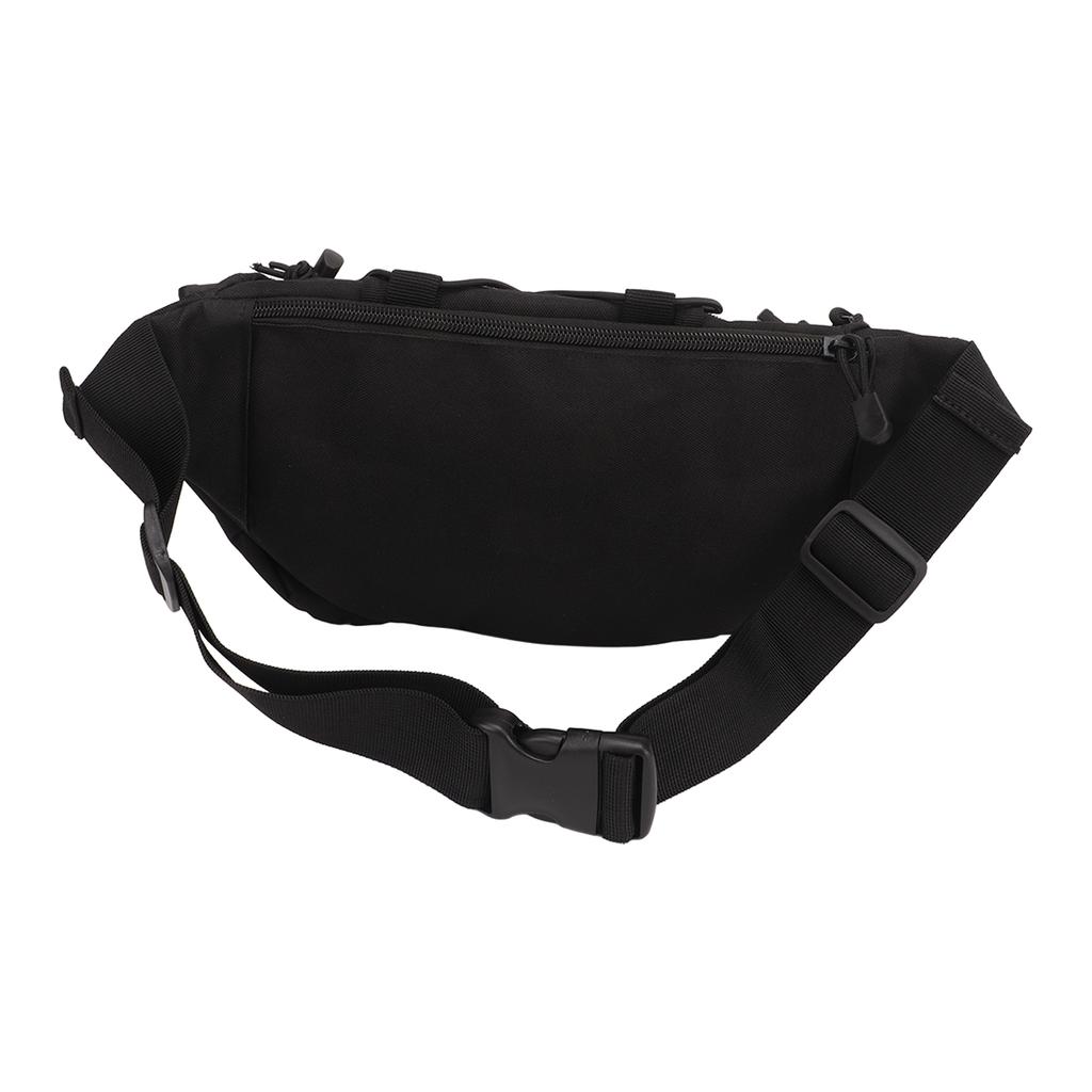Multifunctional Fanny Pack Oxford Cloth Nylon Multi Pocketed Waist Bag for Camping Hiking Riding Traveling Black