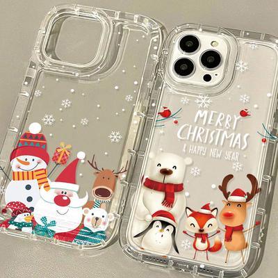 Soft TPU Phone Case For iPhone 16 Pro Max Funda iPhone 13 15 14 Pro Max 12 XR 7 8 Plus X Xs SE 6s Transparent Christmas Covers
