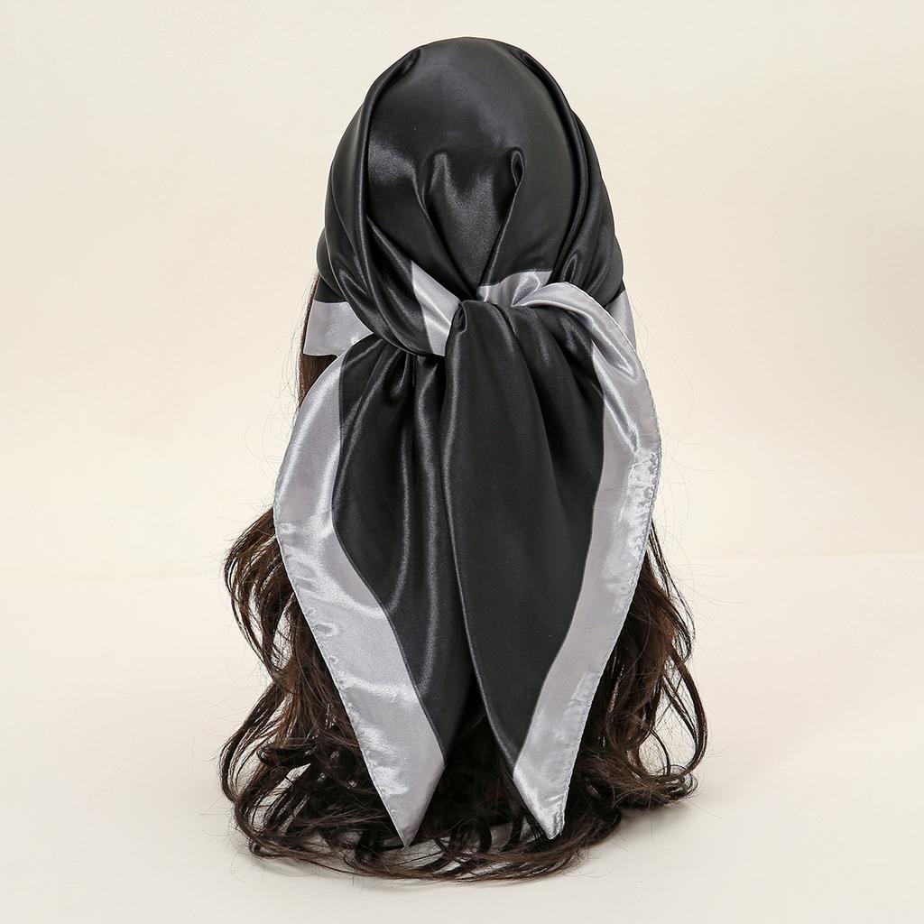 90*90cm Women Scarf Silk Feeling Hair Neck Square Brand Office Bandanna Muffler Waiter Flight Attendants Handkerchief Rings Wrap