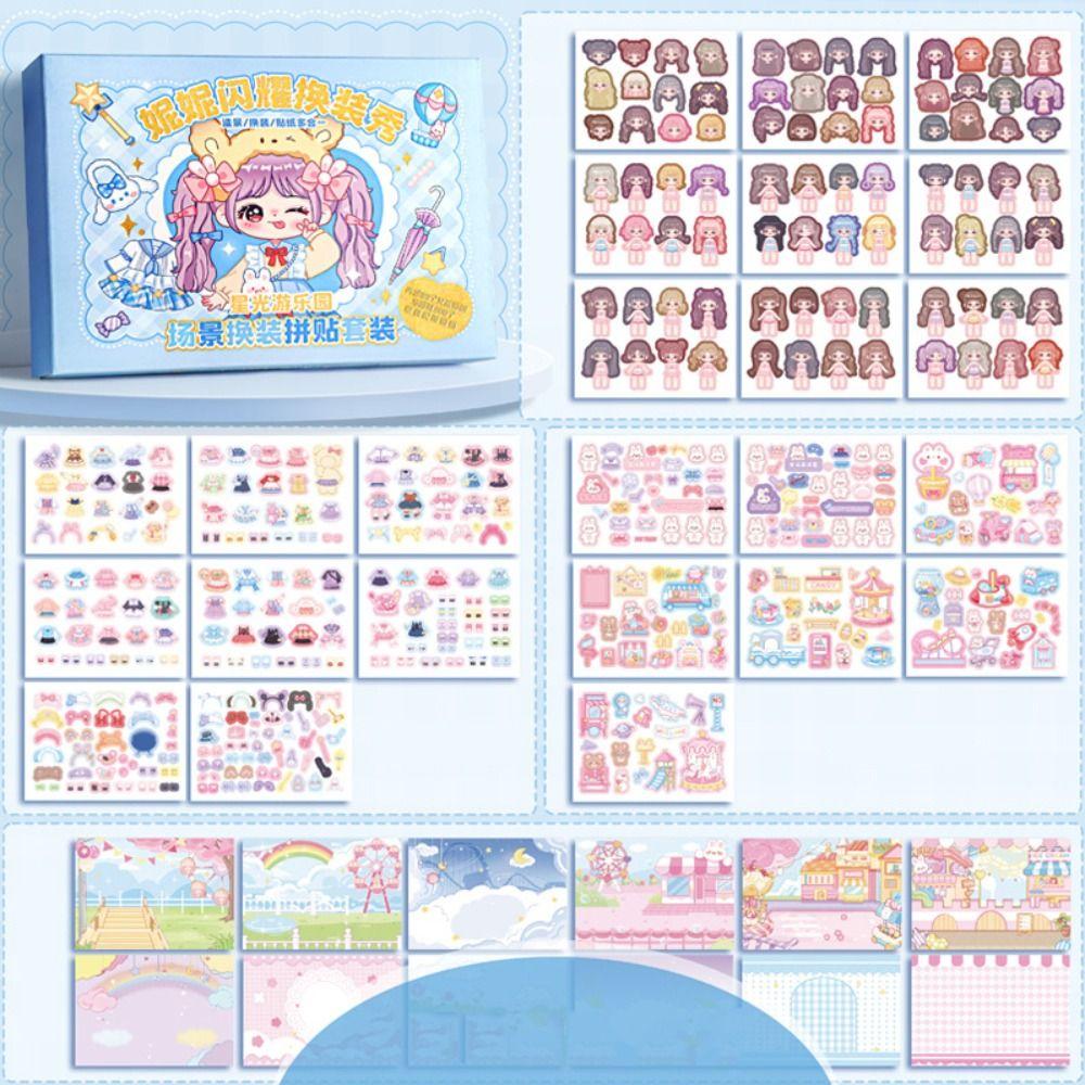 Dress-up DIY Dress Up Stickers Paper Graffiti Assembly Set  Children Gifts