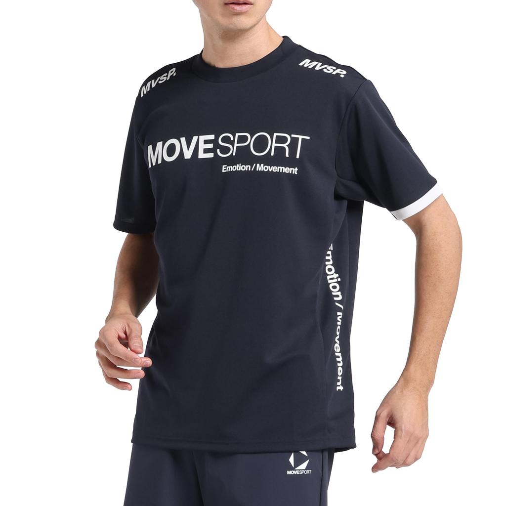 Move Sports Descente Short Sleeve Crew Neck Stretch Training NV00 Men's T-Shirt (EC Exclusive), Moisture-Wicking, Quick-Drying, Shirt, (ST5SHTZ1MB)